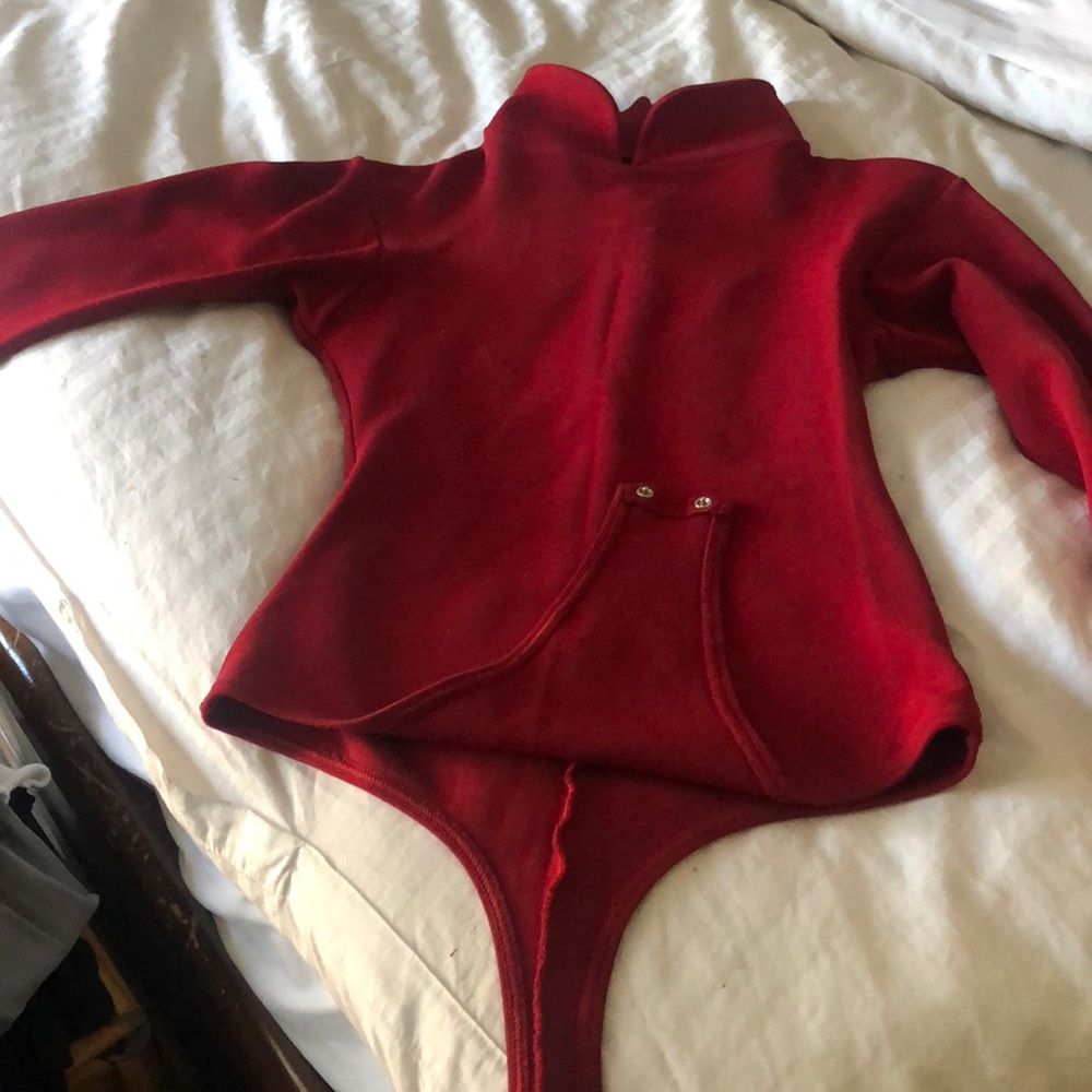 Liza Bruce Red Bodysuit Sz Large